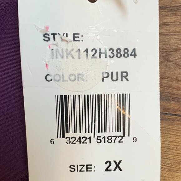 NWT Love Squared Twist Front V-Neck Stretch Jersey Dress Plus Sz 2X Purple #34F - Picture 6 of 6